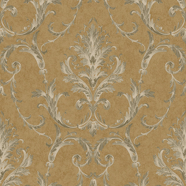 York BQ3813 Saint Augustine Neoclassical Damask Wallpaper