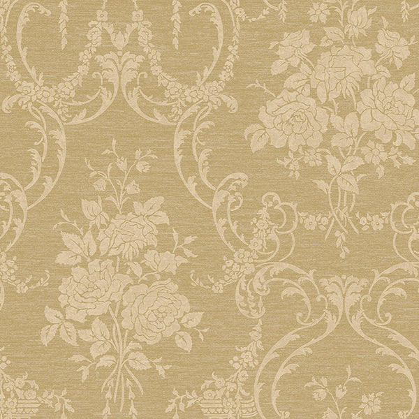 York BQ3857 Saint Augustine Neoclassical Rose Damask Wallpaper