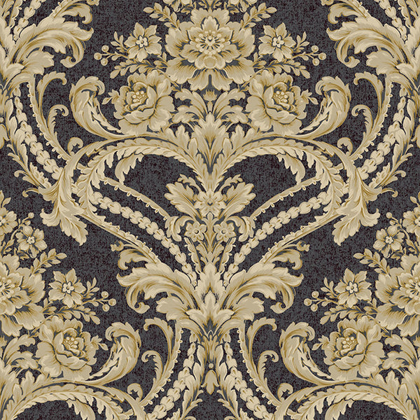 York BQ3890 Saint Augustine Baroque Floral Damask Wallpaper
