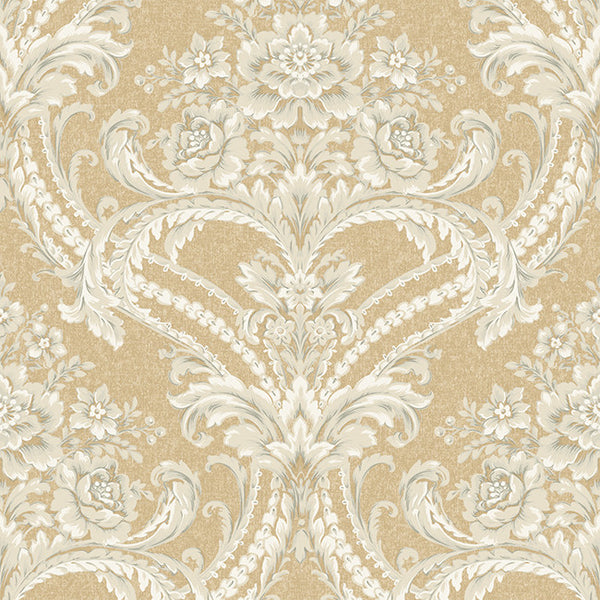 York BQ3893 Saint Augustine Baroque Floral Damask Wallpaper