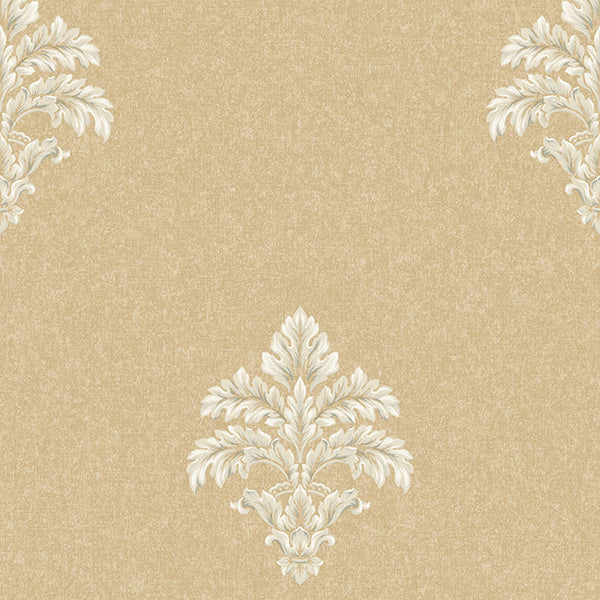 York BQ3902 Saint Augustine Baroque Medallion Fleur De Lis Wallpaper