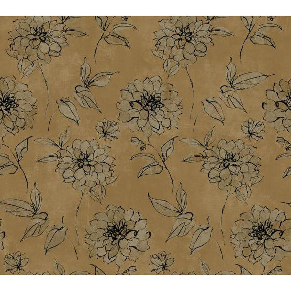 York BR6217 Metallics Book Sketched Rose Wallpaper