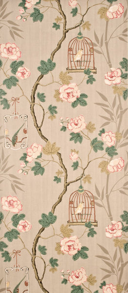 G P & J Baker Wallpaper BW45004.4 Songbird Silver/Rose