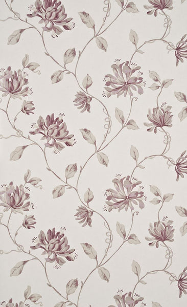 G P & J Baker Wallpaper BW45014.4 Honeysuckle Mauve/Ivory