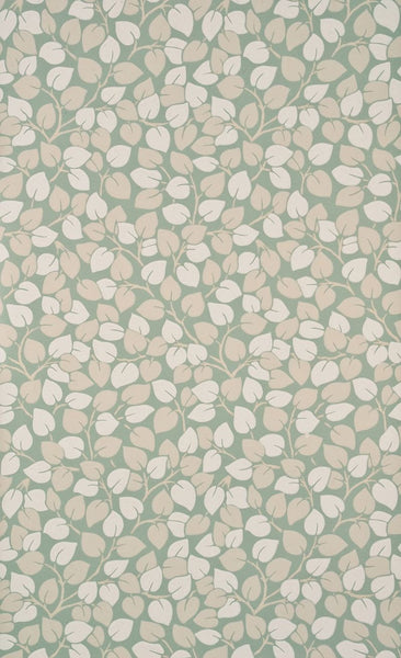 G P & J Baker Wallpaper BW45019.4 Voysey Leaf Aqua/Ivory