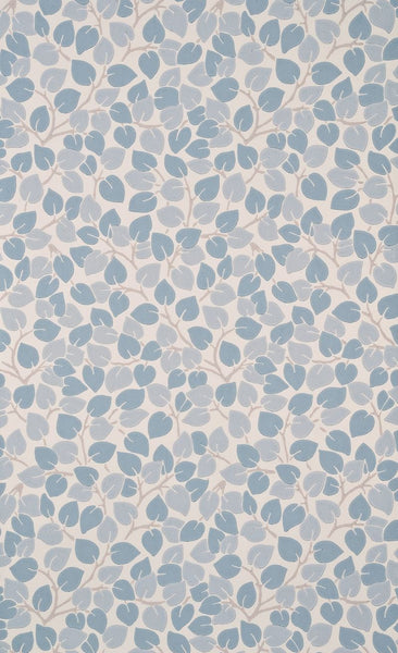G P & J Baker Wallpaper BW45019.7 Voysey Leaf Delft/Ivory