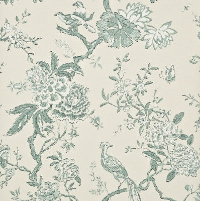 G P & J Baker Wallpaper BW45029.4 Oriental Bird Aqua