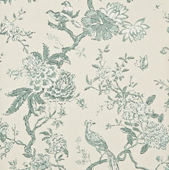 G P & J Baker Wallpaper BW45029.4 Oriental Bird Aqua