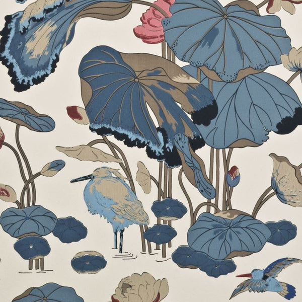 G P & J Baker BW45033.3 Nympheus Wallpaper Indigo/Marine/Linen