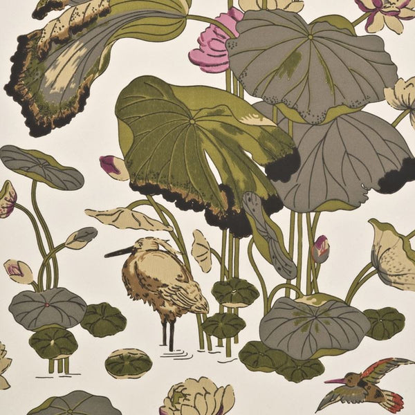 G P & J Baker BW45033.4 Nympheus Wallpaper Olive/Linen