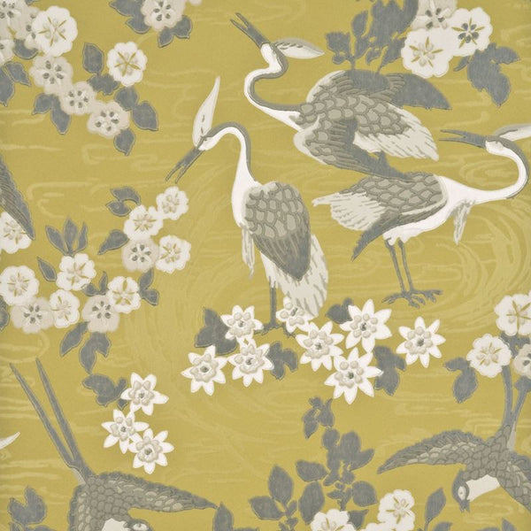 G P & J Baker Wallpaper BW45034.5 Herons Strong Yellow/Bronze