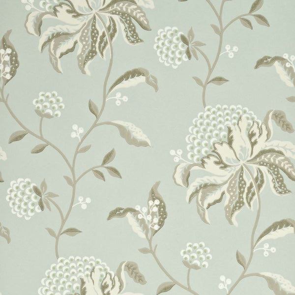 G P & J Baker Wallpaper BW45045.3 Silwood Aqua/Ivory
