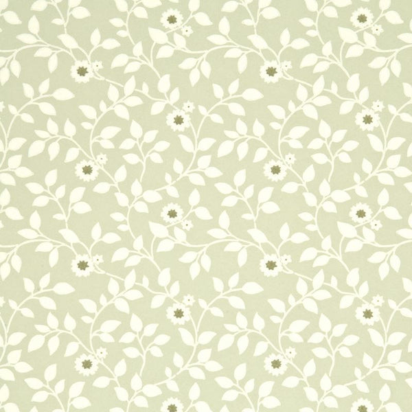 G P & J Baker Wallpaper BW45046.1 Flowerdene Green/Ivory
