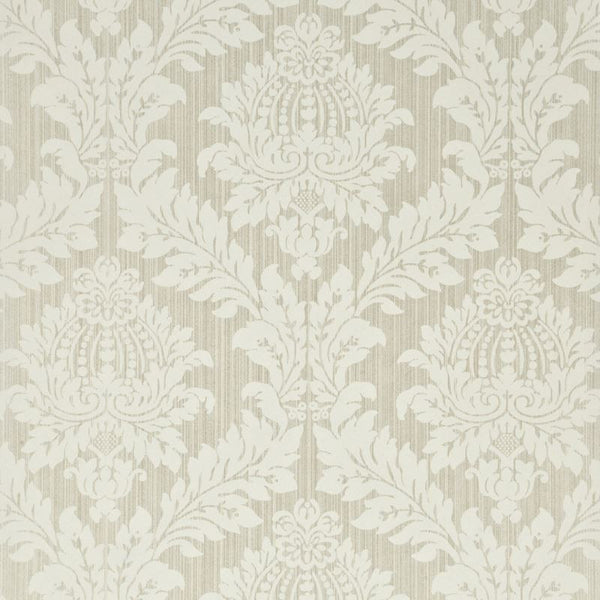 G P & J Baker Wallpaper BW45047.1 Lydford Damask White/Ivory