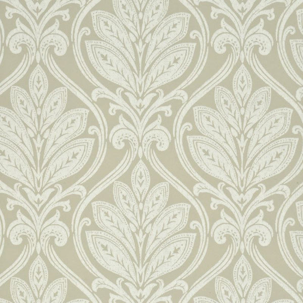 G P & J Baker Wallpaper BW45048.1 Ryecote Damask Stone/Ivory