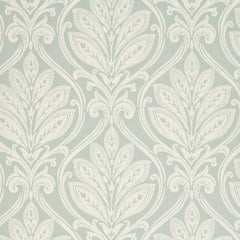 G P & J Baker Wallpaper BW45048.3 Ryecote Damask Aqua/Ivory