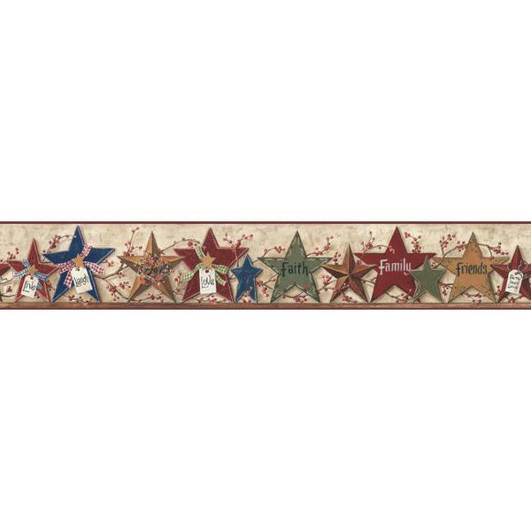 York Wallpaper CB5505BD Hearts & Crafts III Decorative Stars Border