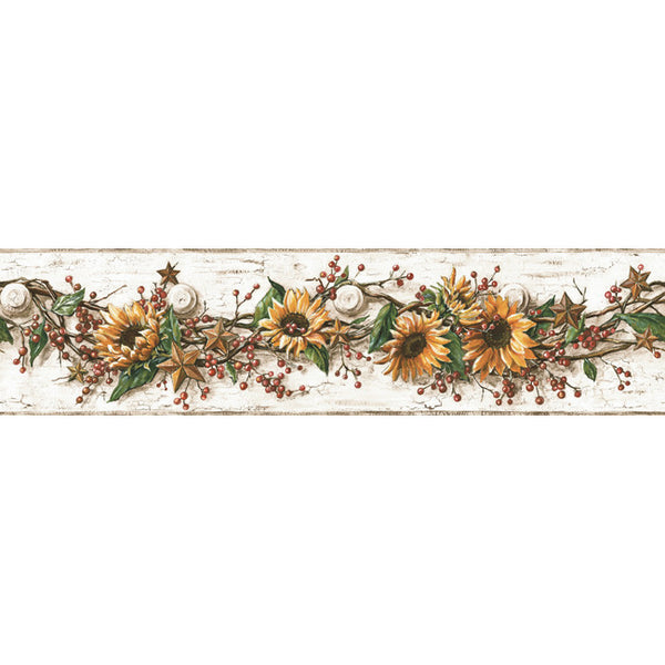 York Wallpaper CB5516BD Border Portfolio II Sunflower Border