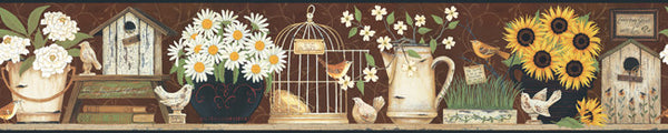 York Wallpaper CB5545BD Hearts & Crafts III Garden Shelf Border