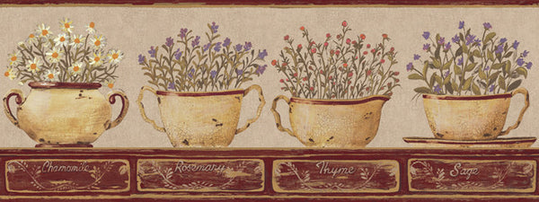 York Wallpaper CB5586BD Hearts & Crafts III Herb Border