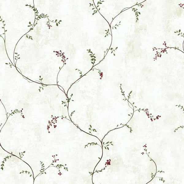 York CB5650 Hearts & Crafts III Small Vine with Berries Wallpaper