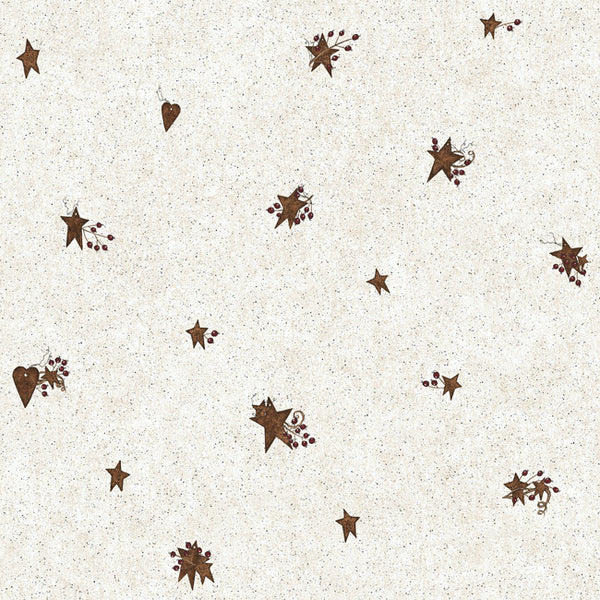 York CB5668 Hearts & Crafts III Tin Star & Heart Wallpaper