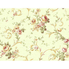 York CG5641 Orange & Yellow Book Floral Scroll Trail Wallpaper