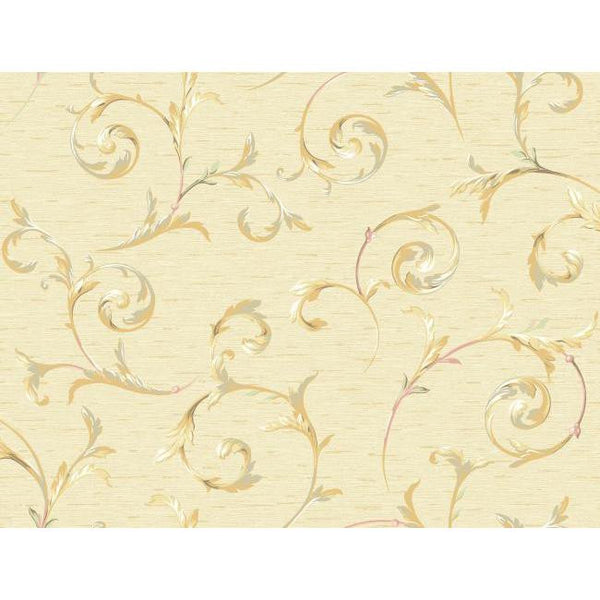 York CG5659 Orange & Yellow Book Scroll Trail Wallpaper