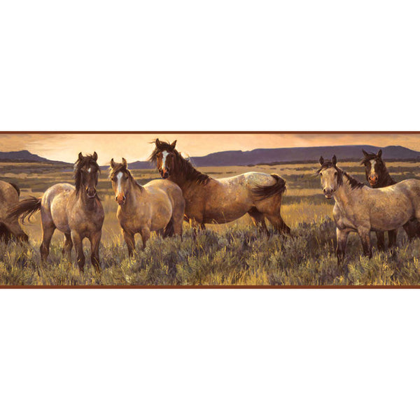 York Wallpaper CH7813BD Border Portfolio II Grey Horse Border