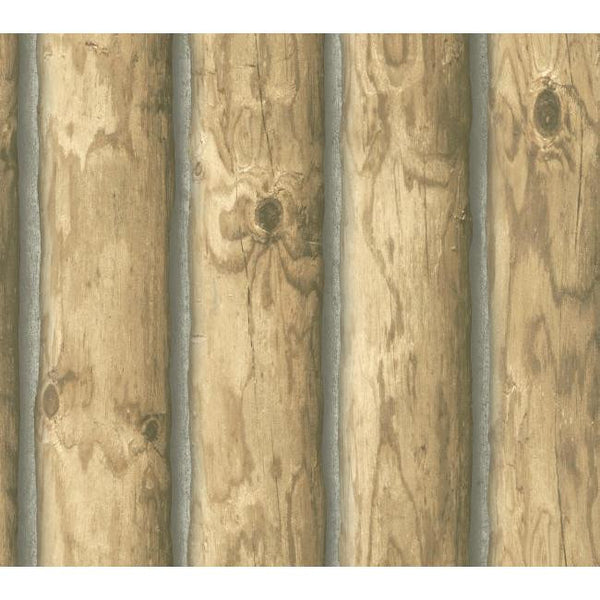 York CH7977 Country Book Mountain Logs Wallpaper