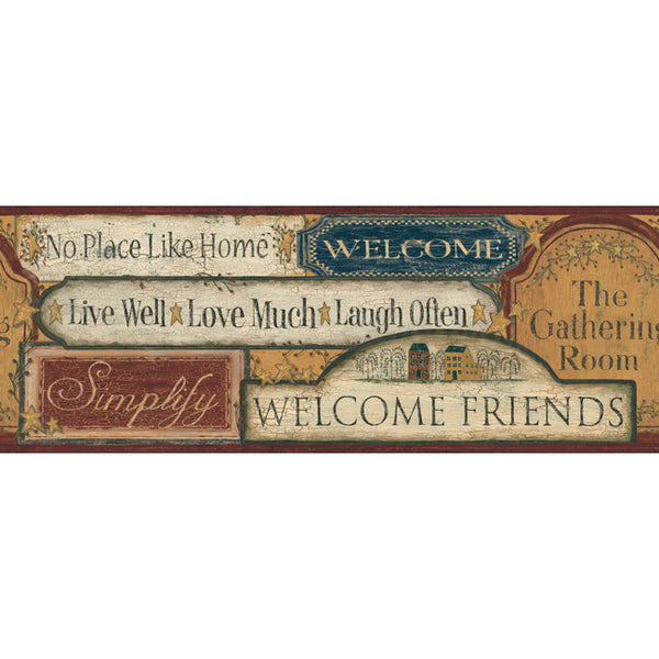 York Wallpaper CT1918BD Border Portfolio II Country Signs Border