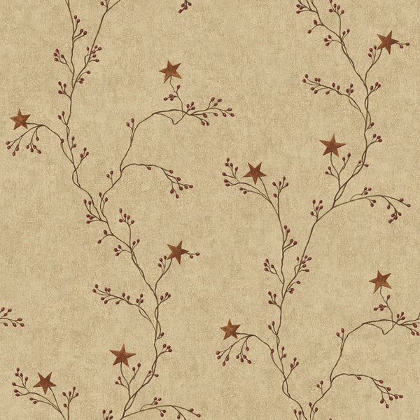 York Wallpaper CT1946CB Star Berry Vine