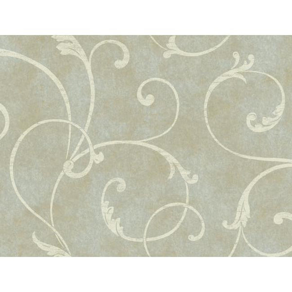 York CW9325 Blue Book Delicate Scroll Wallpaper