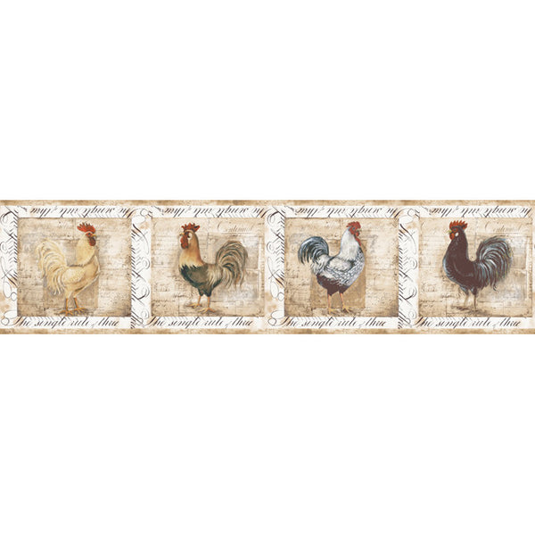 York Wallpaper CY3266BD Border Portfolio II Rooster Border