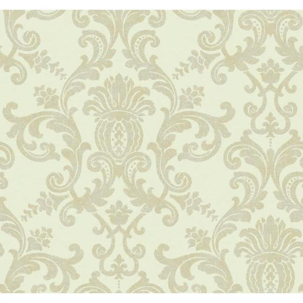 York DC1351 Beige Book Silk Damask Wallpaper