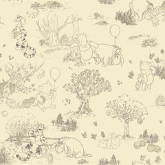 York DK5842 Kids Book Pooh & Friends Toile Wallpaper