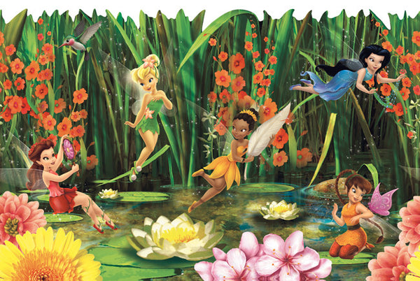 York Wallpaper DK5896BD Walt Disney Kids Fairies & Lily Pads Border