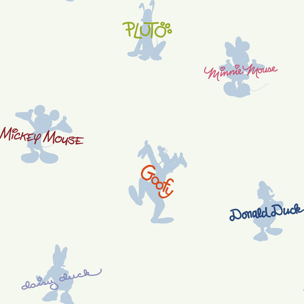 York DK5939 Walt Disney Kids Mickey & Friends Autographs & Silhouettes Wallpaper
