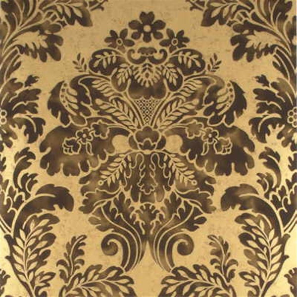 Mulberry Wallpaper FG055.A127 Fresco Damask Charcoal/Gold