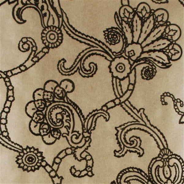 Mulberry Wallpaper FG057.J76 Marquise Damask Flock Silver/Black