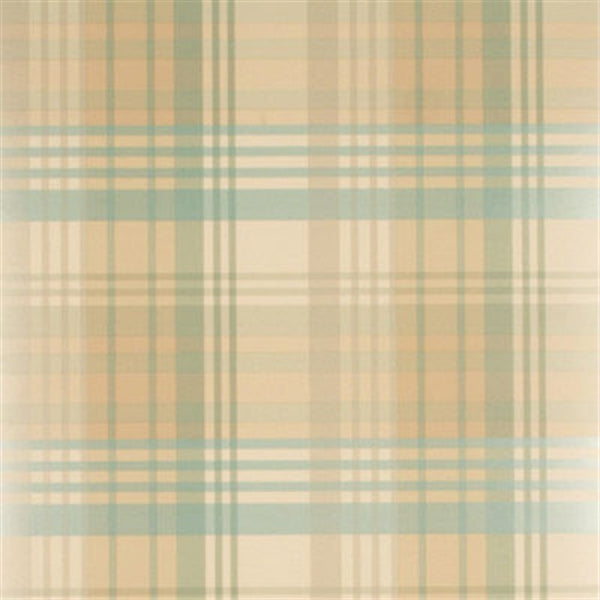 Mulberry Wallpaper FG059.R32 Modern Tartan Teal/Gold