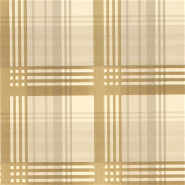 Mulberry Wallpaper FG063.K120 Modern Tartan Flock Coffee/Cream