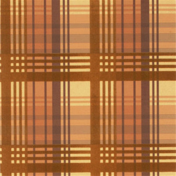Mulberry Wallpaper FG063.M23 Modern Tartan Flock Copper/Gold