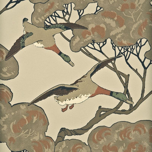 Mulberry Wallpaper FG066.K102 Flying Ducks Stone