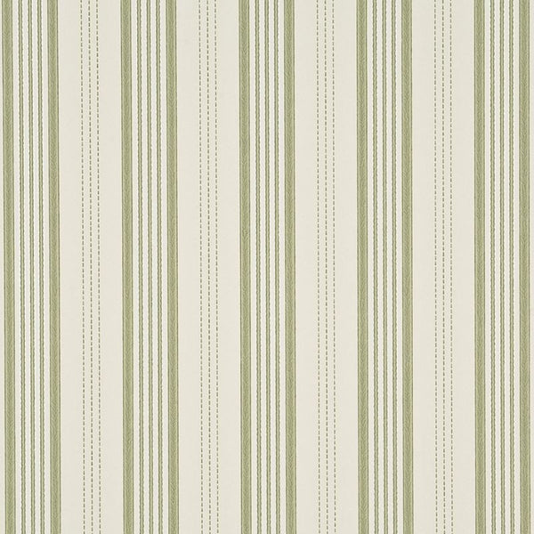 Mulberry Wallpaper FG067.R107 Narrow Ticking Stripe Moss
