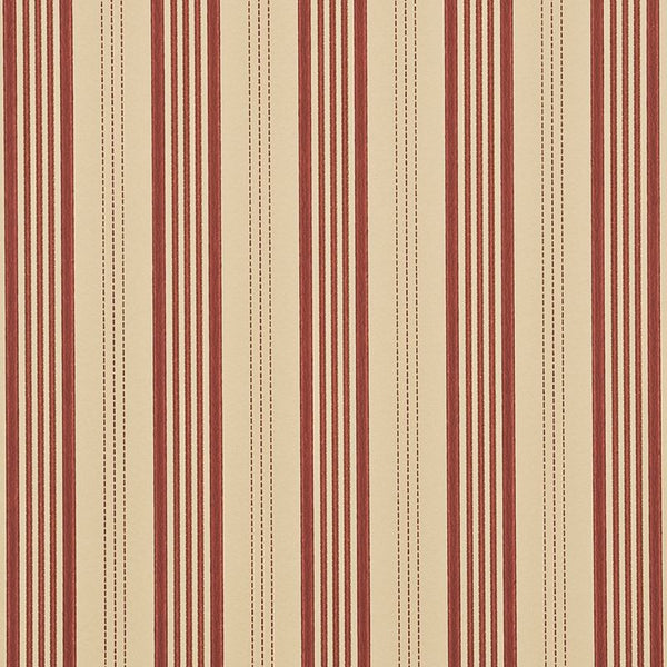 Mulberry Wallpaper FG067.V92 Narrow Ticking Stripe Red/Sand