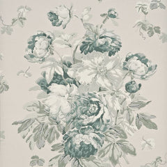 Mulberry Wallpaper FG071.R21 Garden Peony Aqua/Sage