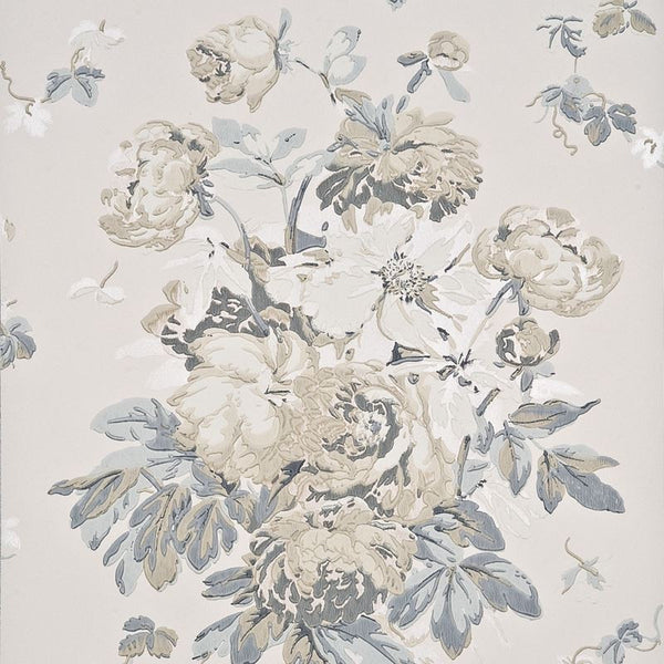 Mulberry Wallpaper FG071.V117 Garden Peony Red/Sage