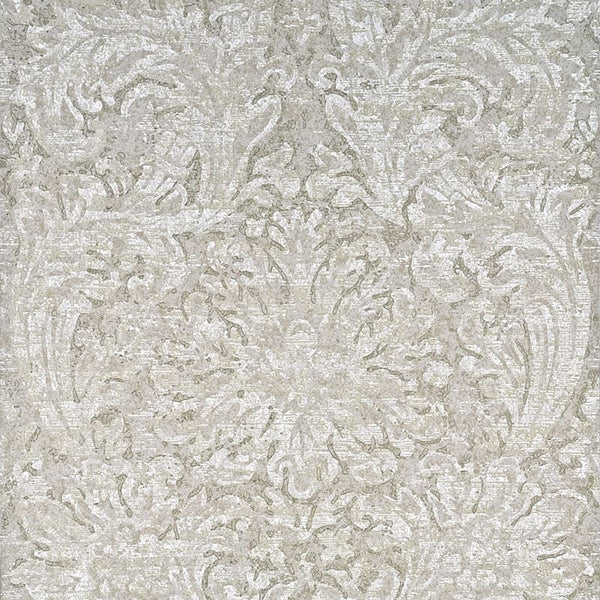 Mulberry Wallpaper FG072.J80 Faded Damask Silver/Taupe