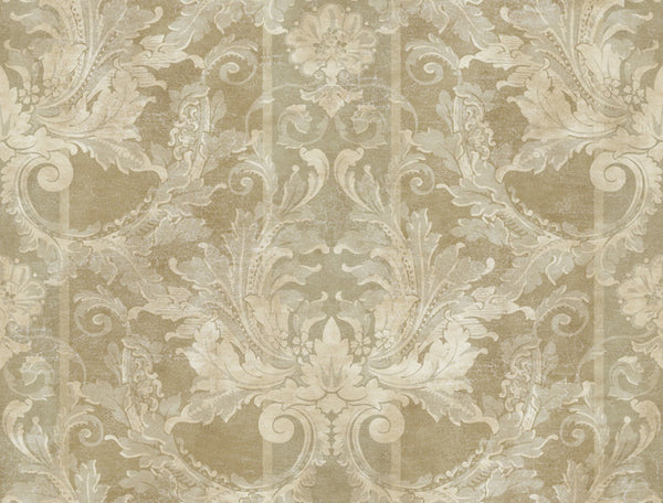 York GL4724 Brandywine Aida Damask Stripe Wallpaper
